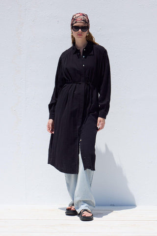 Long Muslin Tunic Black