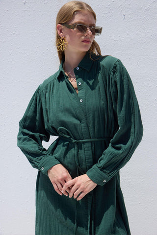 Long Muslin Tunic Emerald