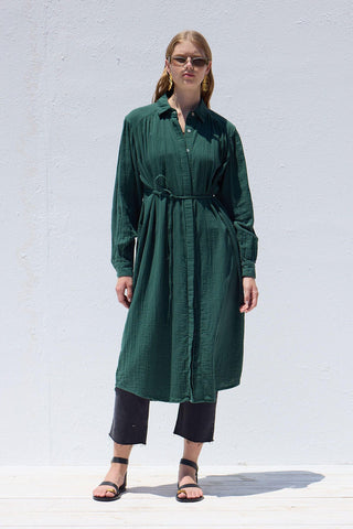 Long Muslin Tunic Emerald