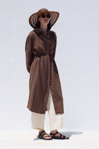 Long Muslin Tunic Brown