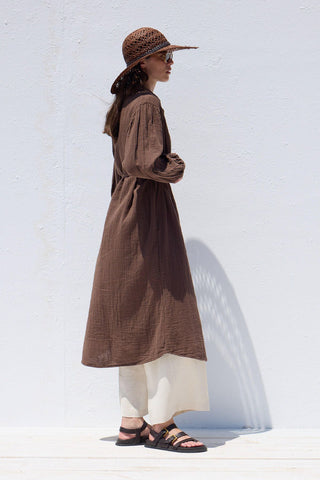 Long Muslin Tunic Brown