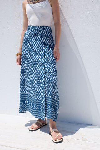 Patterned Wrap Viscose Skirt Simone