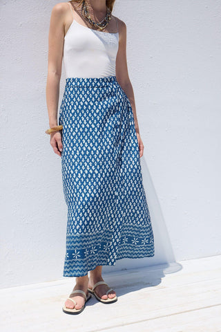 Patterned Wrap Viscose Skirt Simone