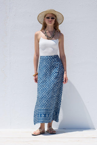 Patterned Wrap Viscose Skirt Simone