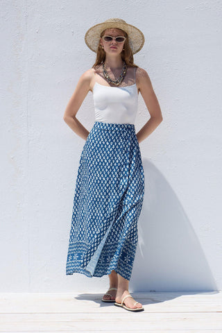 Patterned Wrap Viscose Skirt Simone