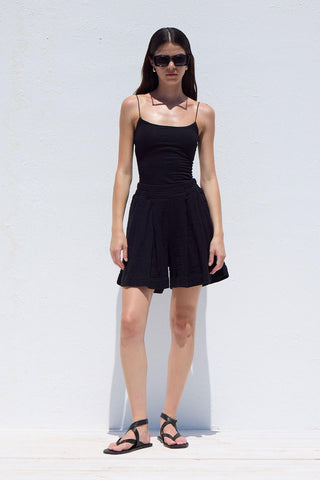 Relaxed Muslin Shorts Black