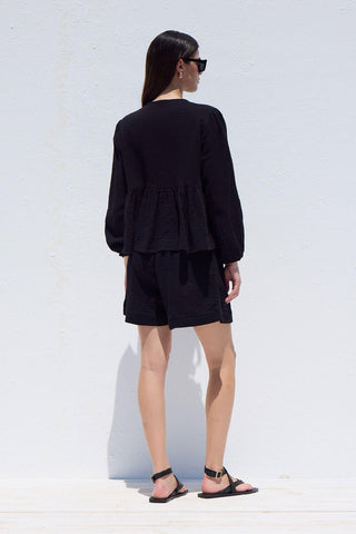 Relaxed Muslin Shorts Black