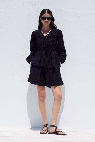 Relaxed Muslin Shorts Black