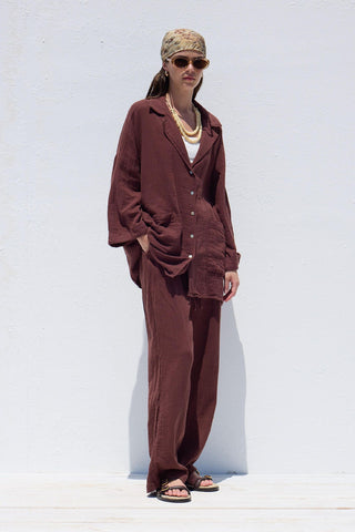 Muslin Relaxed Pants Burgundy