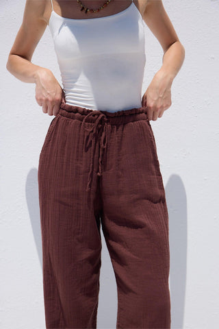 Muslin Relaxed Pants Burgundy