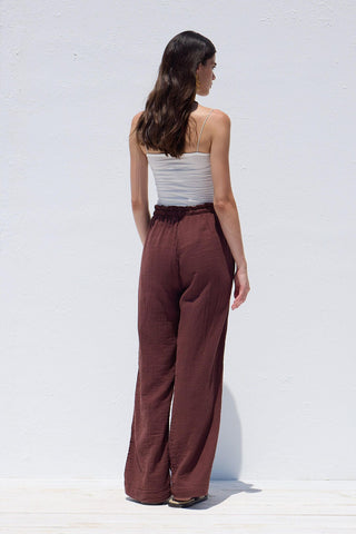 Muslin Relaxed Pants Burgundy