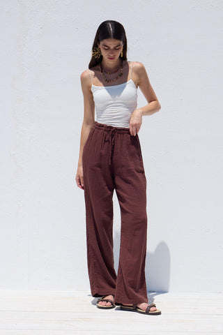 Muslin Relaxed Pants Burgundy