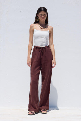 Muslin Relaxed Pants Burgundy