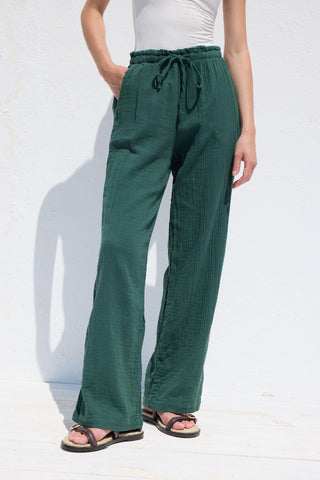 Muslin Relaxed Pants Emerald