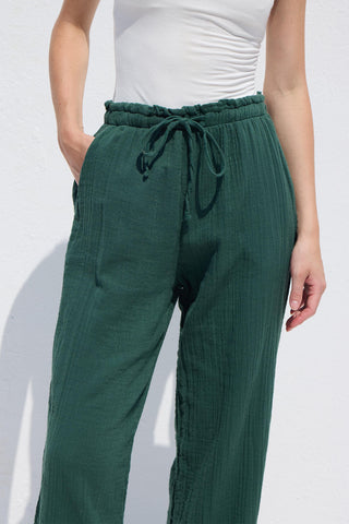 Muslin Relaxed Pants Emerald