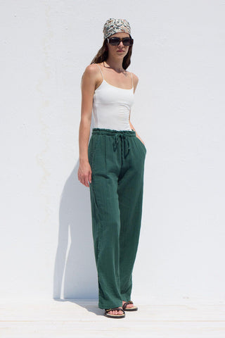 Muslin Relaxed Pants Emerald