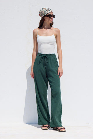 Muslin Relaxed Pants Emerald