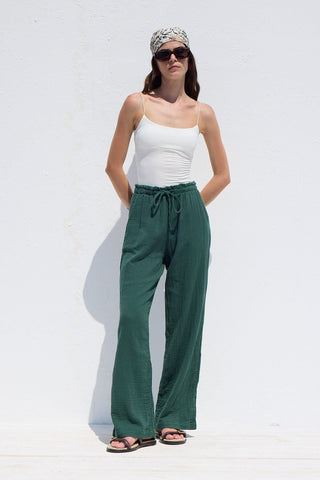 Muslin Relaxed Pants Emerald