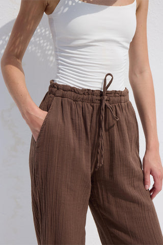 Muslin Rahat Pantolon Kahverengi