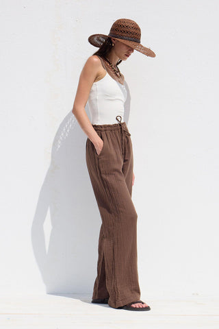 Muslin Relaxed Pants Brown