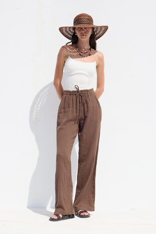 Muslin Relaxed Pants Brown