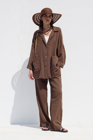 Muslin Relaxed Pants Brown