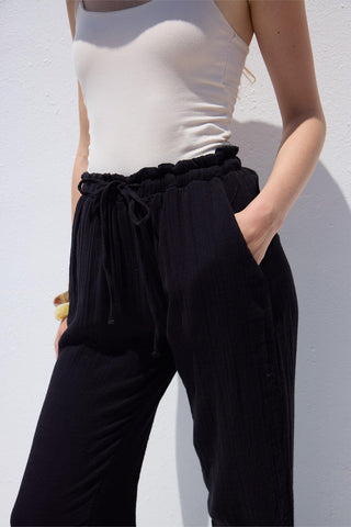 Muslin Relaxed Pants Black