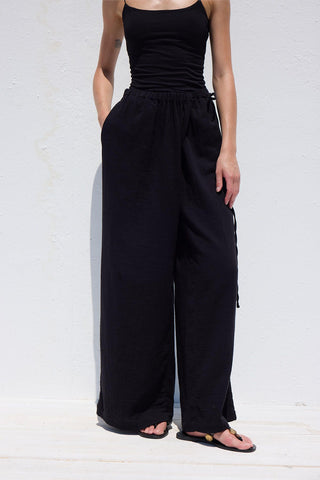 Muslin Wrap Trousers Black