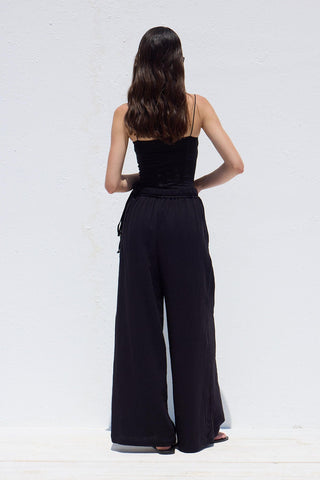 Muslin Wrap Trousers Black