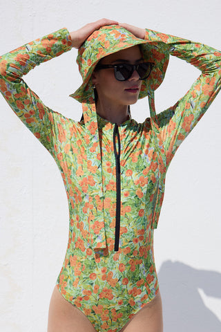 Swimsuit With Front Zip Peach