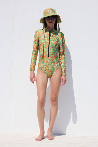 Swimsuit With Front Zip Peach