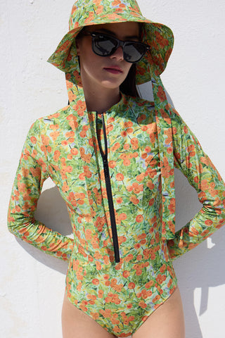 Swimsuit With Front Zip Peach