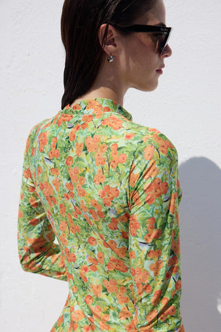 Swimsuit With Front Zip Peach