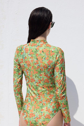 Swimsuit With Front Zip Peach