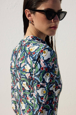 Swimsuit With Front Zip Multi Color