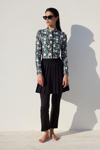 Ön Fermuarlı Çok Renkli Mayo