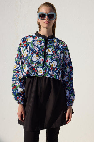 3 Piece Modest Swimsuit Set With Windbreaker Multi Color