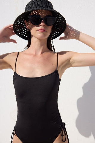 Swimsuit With Tie Detail Black