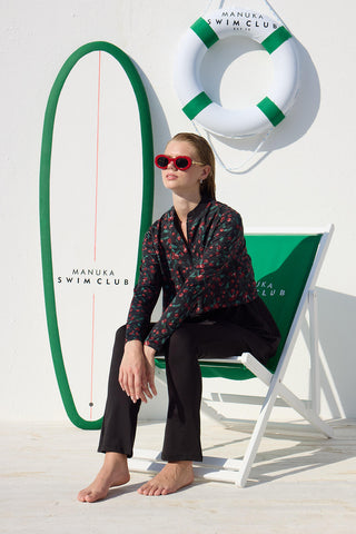 Cherry Parachute Fabric 3 Piece Modest Swim Set Standard