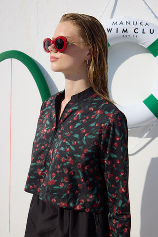 Cherry Parachute Fabric 3 Piece Modest Swim Set Standard