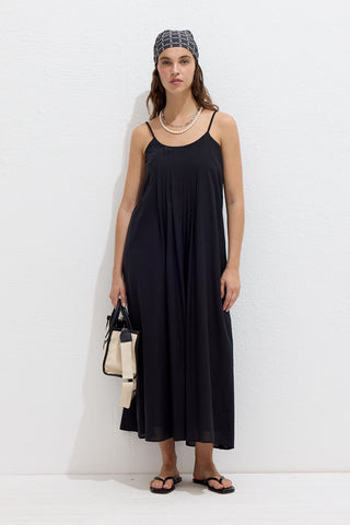 Ribbed Strappy Dress Black