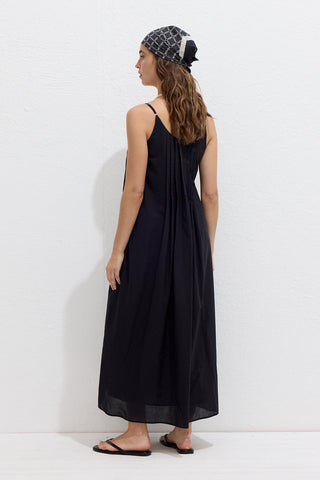 Ribbed Strappy Dress Black