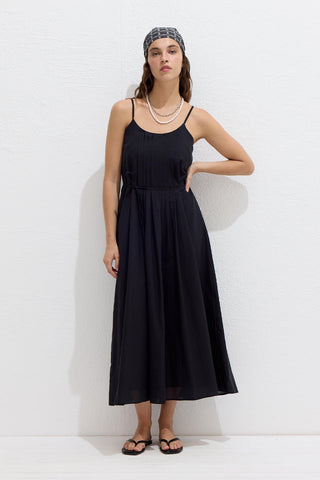 Ribbed Strappy Dress Black