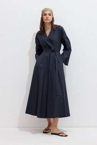 Premium Wrap Dress Navy Blue