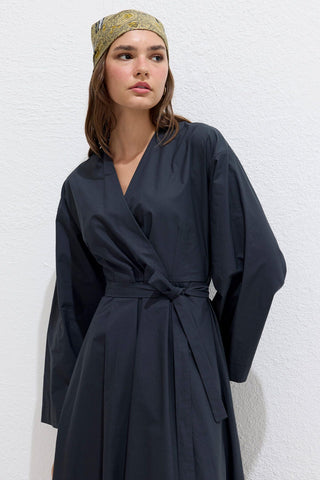 Premium Wrap Dress Navy Blue