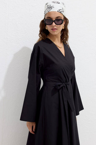 Premium Wrap Dress Black