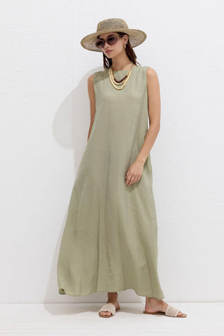 Relaxed Tencel Sleeveless Dress Soft Green