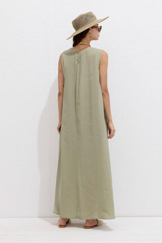 Relaxed Tencel Sleeveless Dress Soft Green