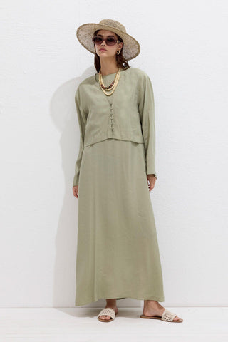 Relaxed Tencel Sleeveless Dress Soft Green