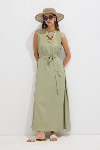 Modal Relaxed Sleeveless Dress Soft Green